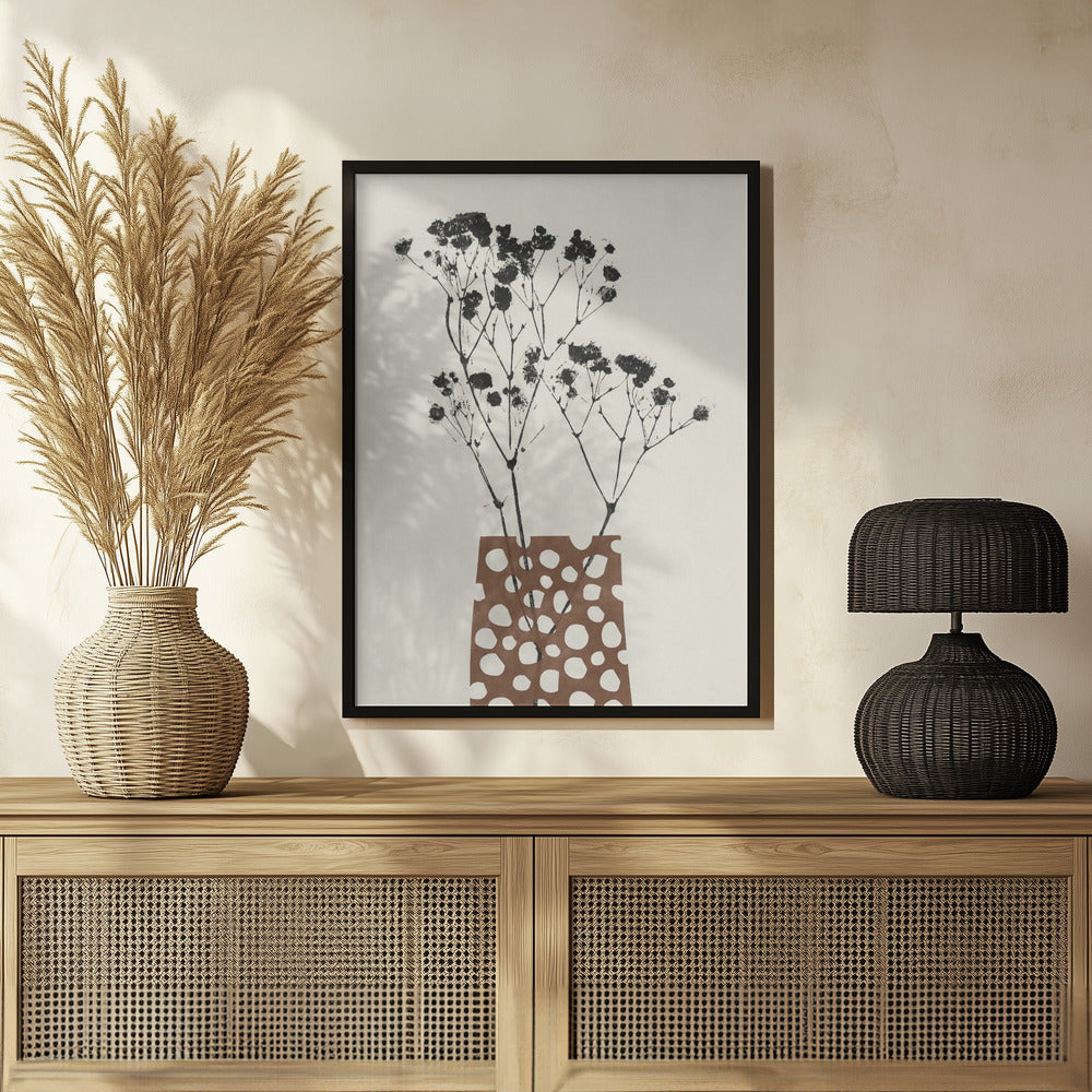 Plakat - Gypsophila In a Brown Vase