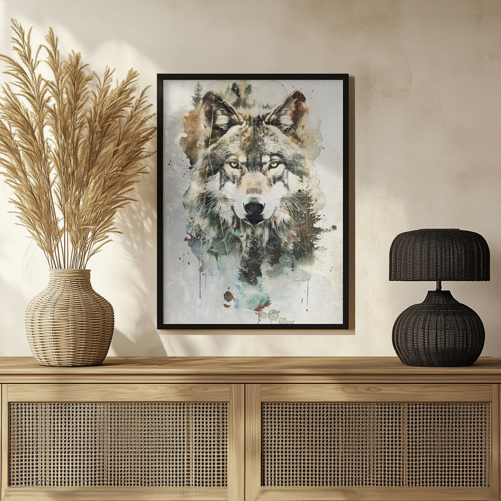 Plakat - Wolf Wild Animal Vintage Illustration Art 02