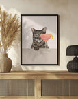 Poster - Tabby Cat with Cosmopolitan Cocktail