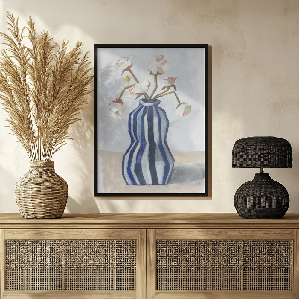 Plakat - Flowers in a striped vase II