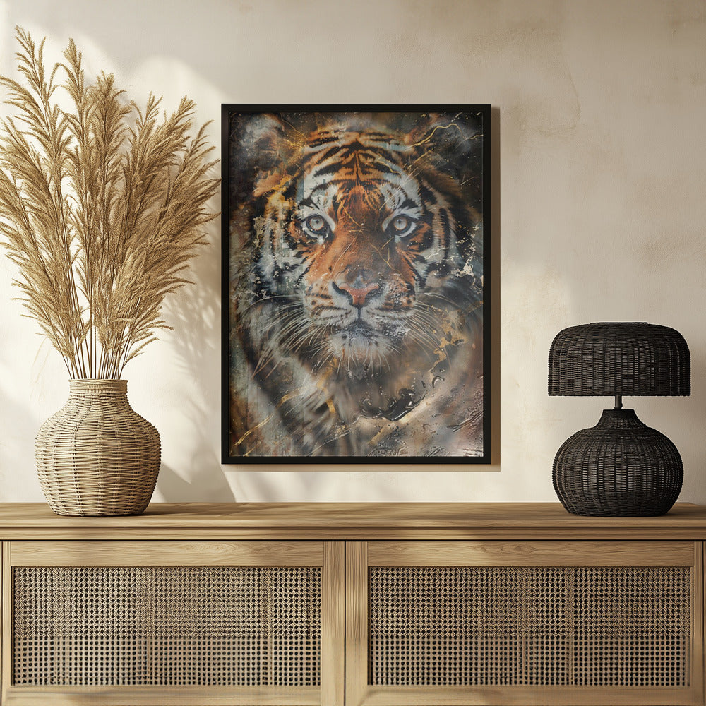 Plakat - Tiger Animal Vintage Art Illustration Wallart 04