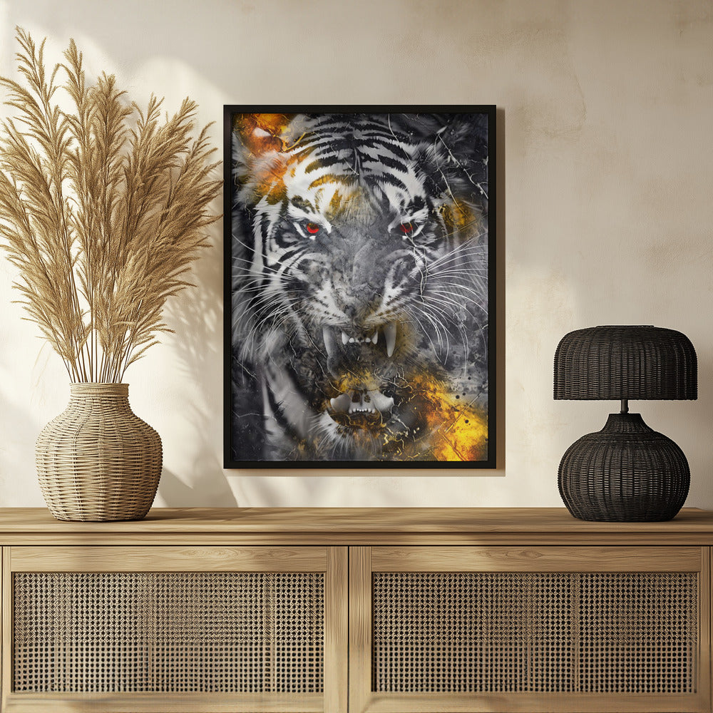 Plakat - Tiger Animal Vintage Art Illustration Wallart 07