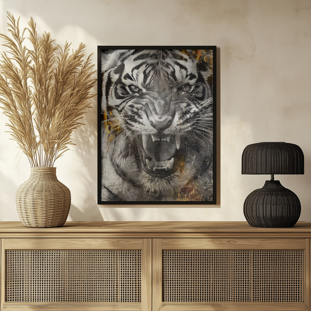 Plakat - Tiger Animal Vintage Art Illustration Wallart 09