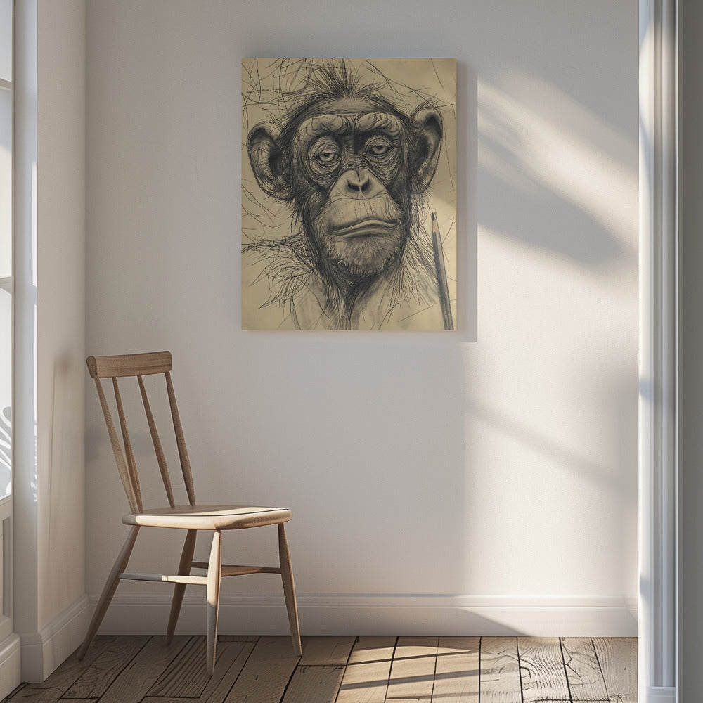 Canvas - Monkey drawing