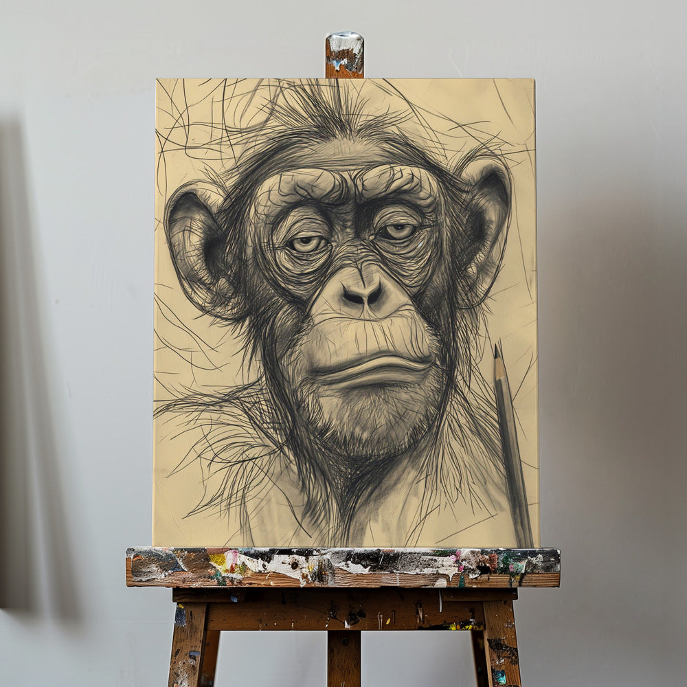 Canvas - Monkey drawing