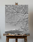 Canvas - Charming view of Mount Fuji with cherry blossoms