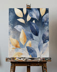 Canvas - Abstract Leaves in Blue 3