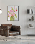 Poster - Pink watercolor alstroemeria