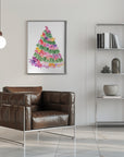 Poster - Floral watercolor Christmas tree