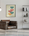 Poster - Mid century hearts I