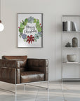 Poster - Cacti and succulent merry Christmas wreath