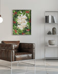 Poster - Holly floral art with holiday wishes