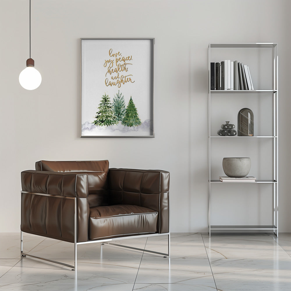 Plakat - Christmas trees with holiday wishes