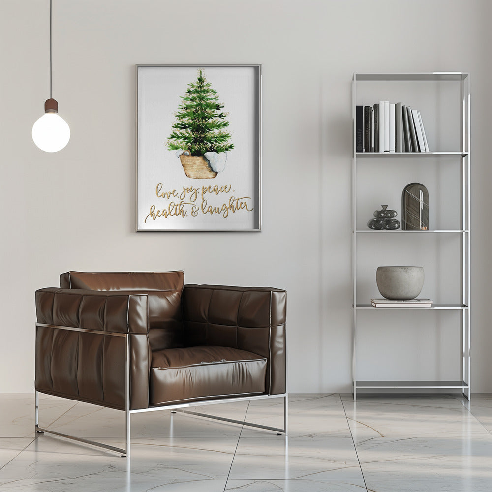 Plakat - Cozy Christmas tree with holiday wishes