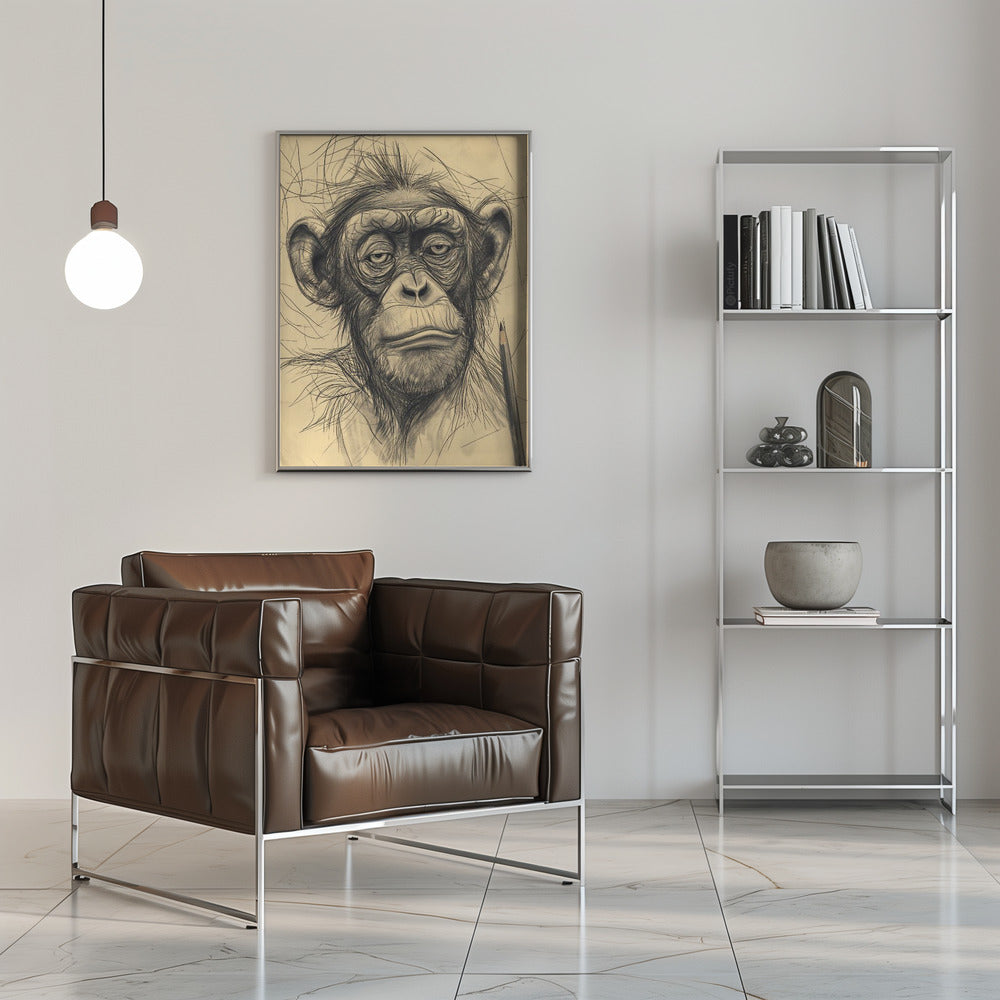 Poster - Monkey drawing