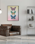 Plakat - Colorful floral butterflies I