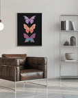 Poster - Colorful floral butterflies III