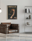 Plakat - Art Deco Prosecco Wall Art Of An Ostrich