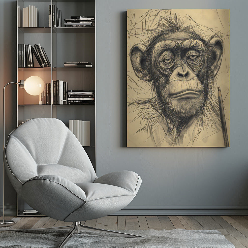 Canvas - Monkey drawing