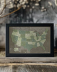 Poster - Highly detailed map of the United States, Camo