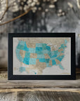 Plakat -  Highly detailed map of the United States, Uxia