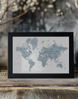 Poster - Detailed world map with cities, Ninian