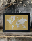 Plakat - Detailed world map with cities, Andrew