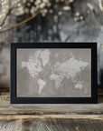 Poster - Detailed world map with cities, Orien