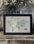 Plakat - Green world map with cities, Kapueo