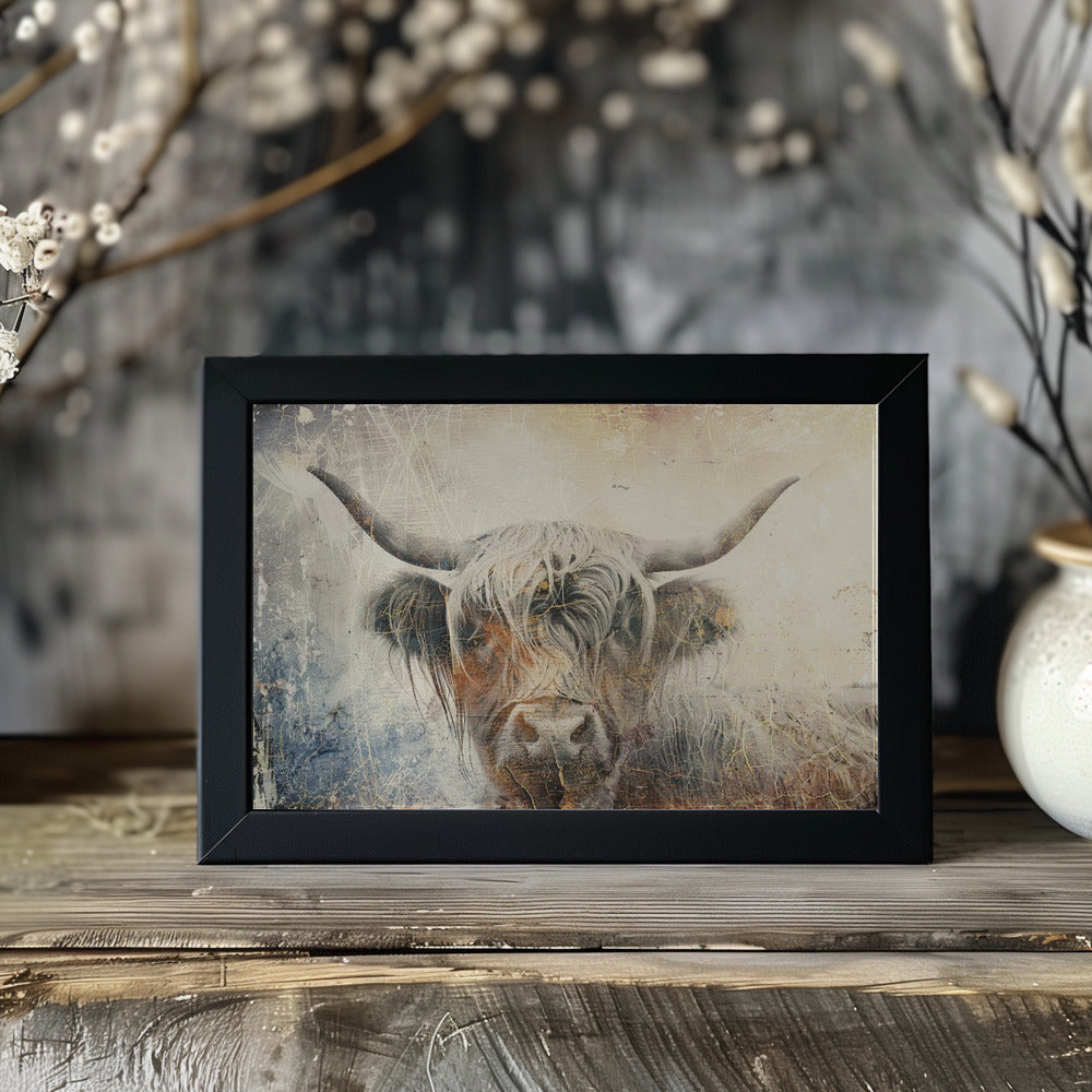 Plakat - Cow Highland Illustration Art 01