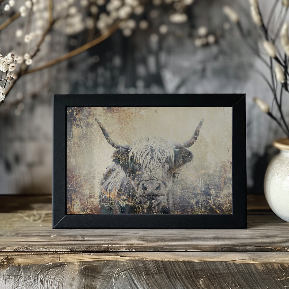 Plakat - Cow Highland Illustration Art 04