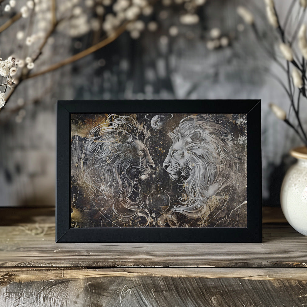 Plakat - Lion Animal Vintage Art Illustration Wallart 02