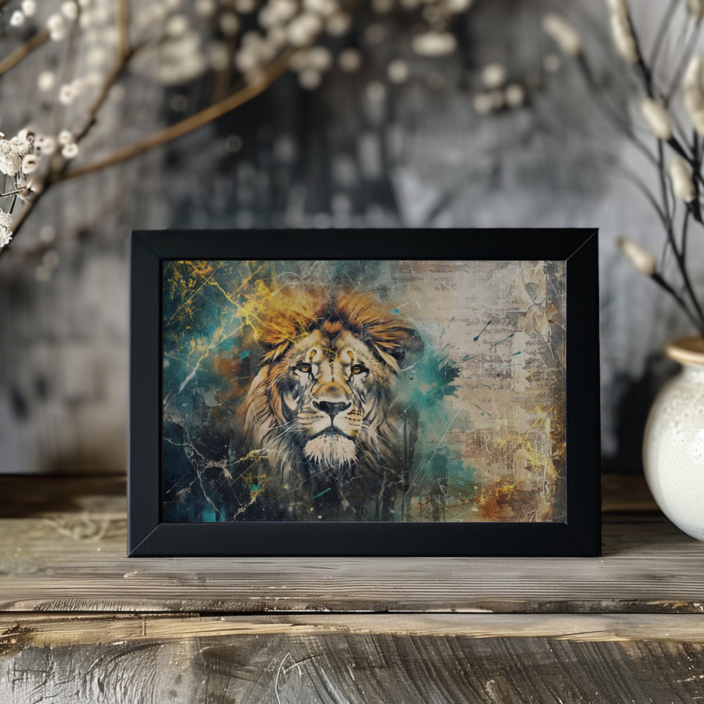 Poster - Lion Animal Vintage Art Illustration Wallart 04