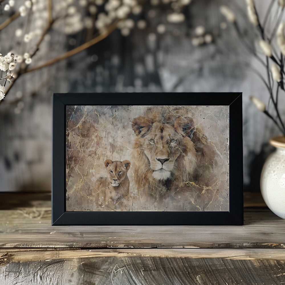 Plakat - Lion Animal Vintage Art Illustration Wallart 08