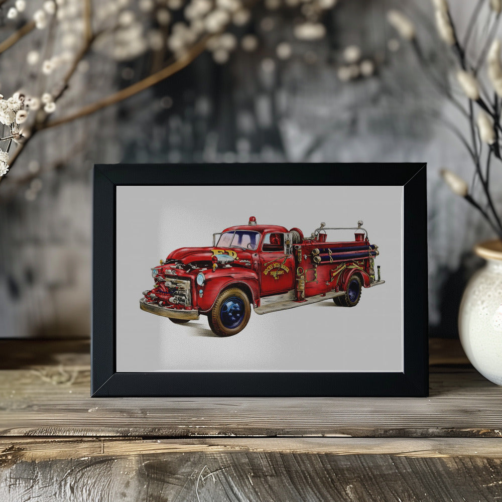 Plakat - Automobile Retro 05 Firetruck