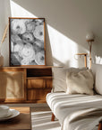 Poster - Scattered ranunculus grayscale I