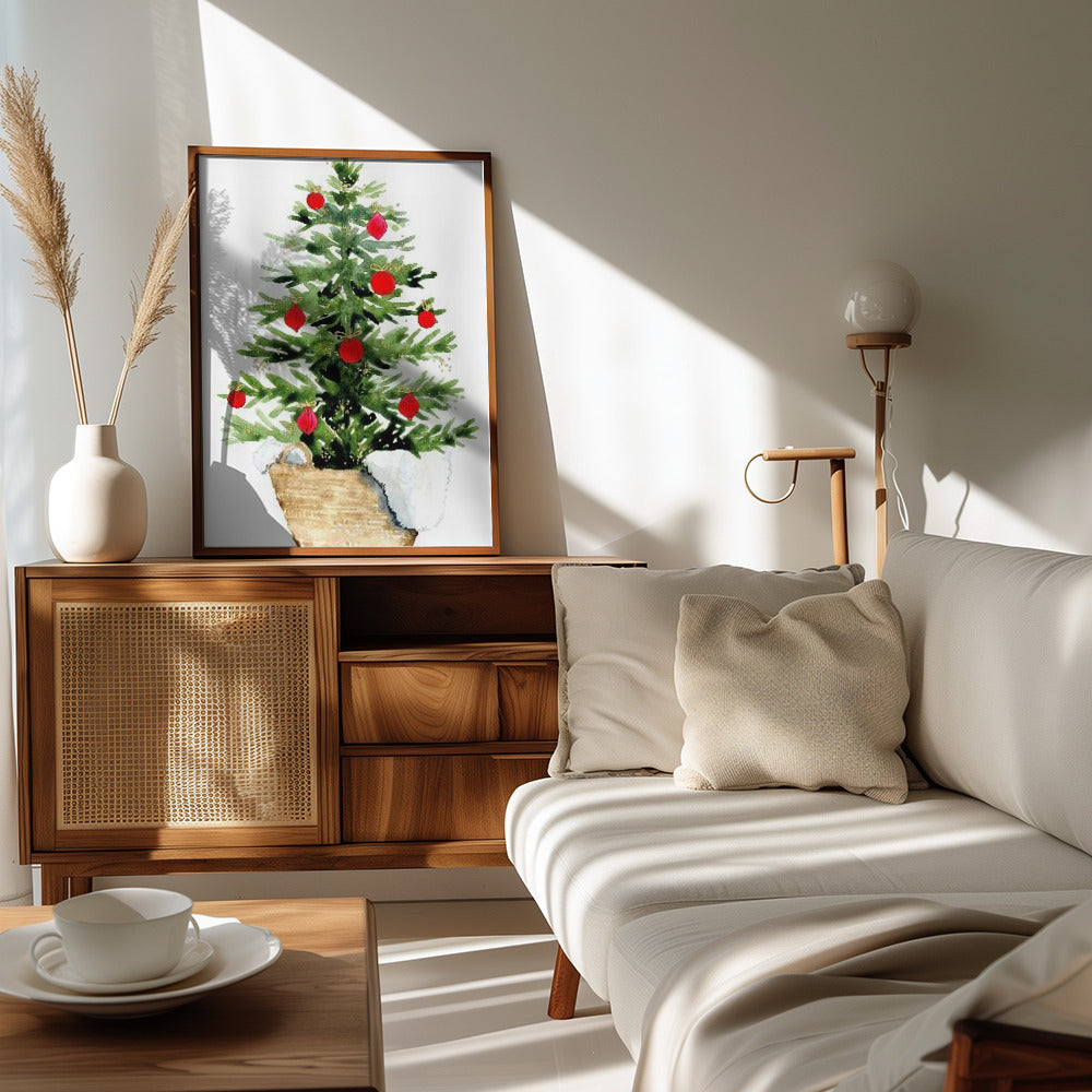 Plakat - Cozy watercolor Christmas tree