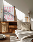 Plakat - East Coast Sign - Pink