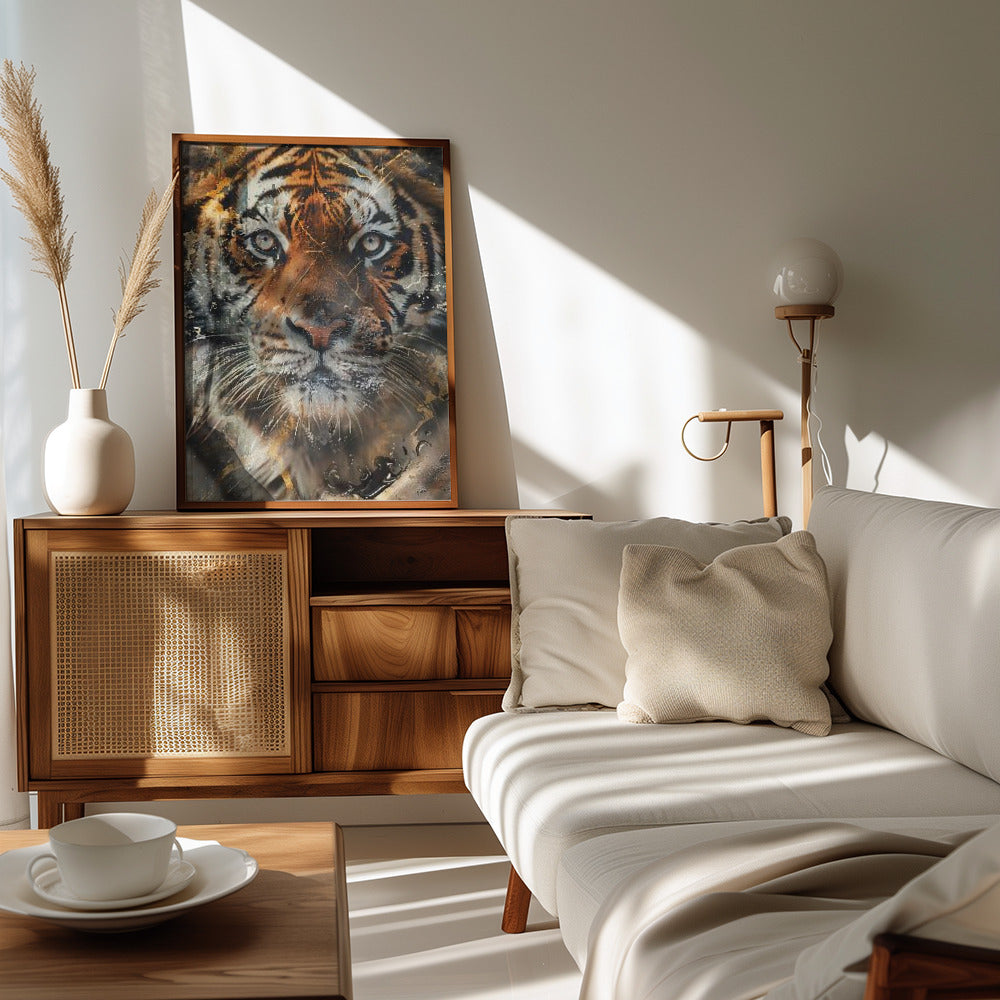 Plakat - Tiger Animal Vintage Art Illustration Wallart 04