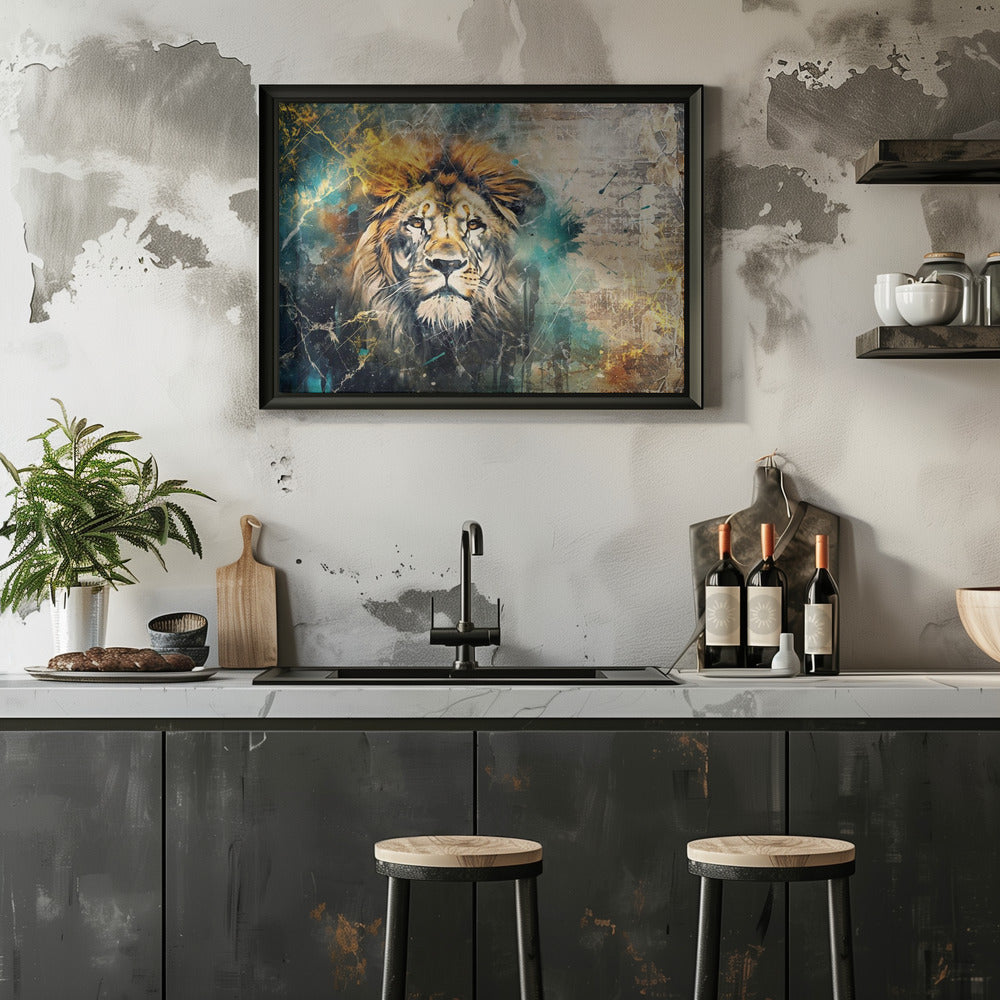 Poster - Lion Animal Vintage Art Illustration Wallart 04