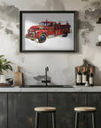 Plakat - Automobile Retro 05 Firetruck