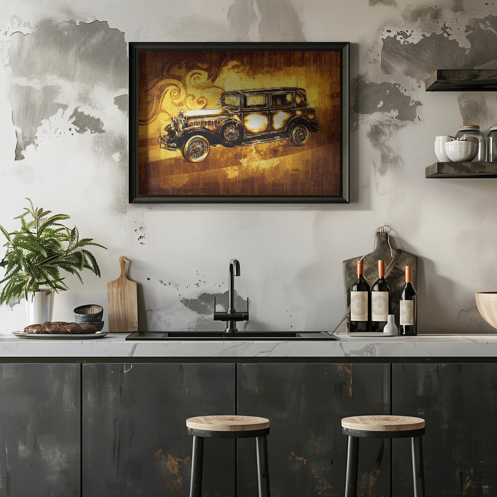 Plakat - Classic Car - Sepia Illustration 85