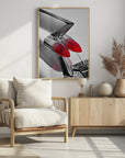 Poster - American classic car Sedan Deville 1959 tail fin abstract