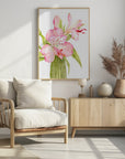 Poster - Pink watercolor alstroemeria