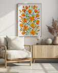 Poster - Watercolor California poppies