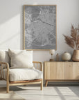 Plakat - Map of Zaragoza (Spain) in gray vintage style