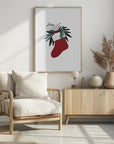 Poster - Cute mouse in a Christmas stocking