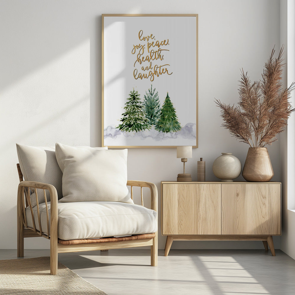 Plakat - Christmas trees with holiday wishes