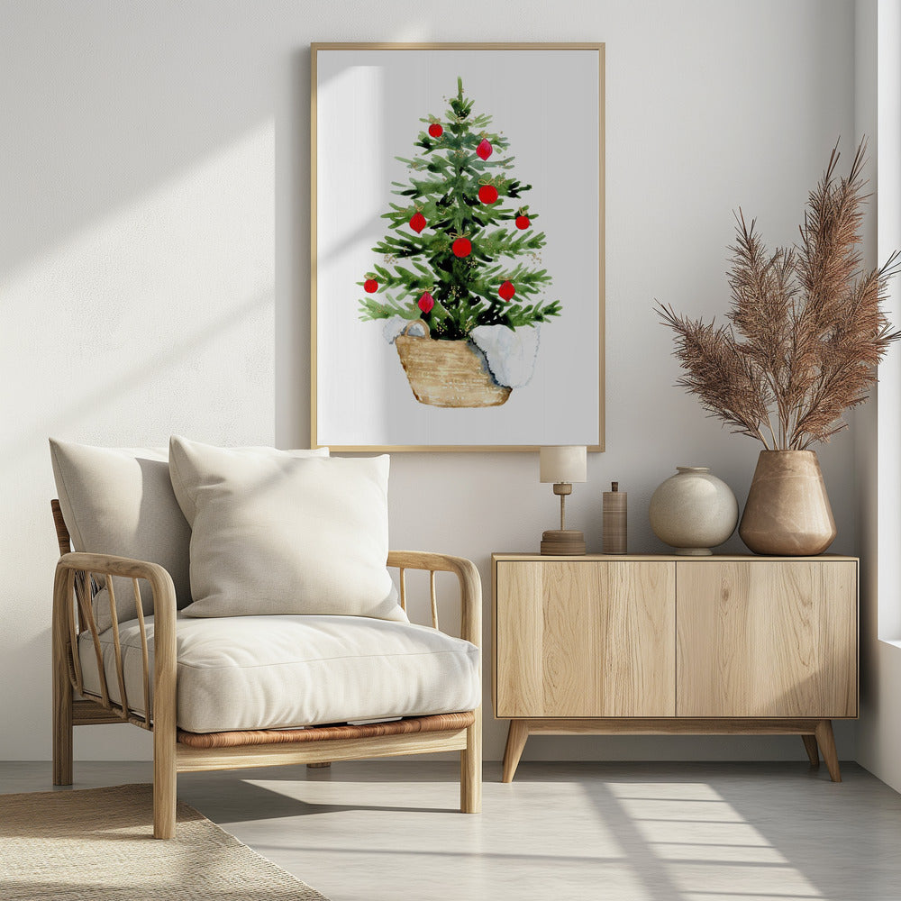 Plakat - Cozy watercolor Christmas tree