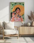 Poster - Abstract Modern Bohemian Woman with Cocktail